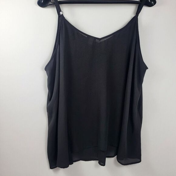 Women's Torrid Georgette V-Neck Black‎ Cami Tank Top Plus  Size 5 Or 5XL - Picture 2 of 7
